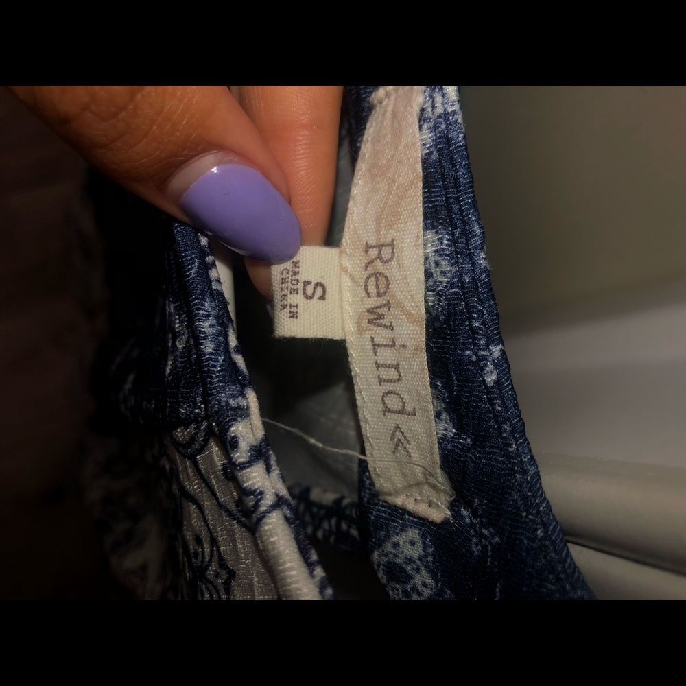 blue and white printed dress from Francesca’s